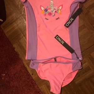 Xoxo Pink Unicorn Swimsuit Top & Buttom
